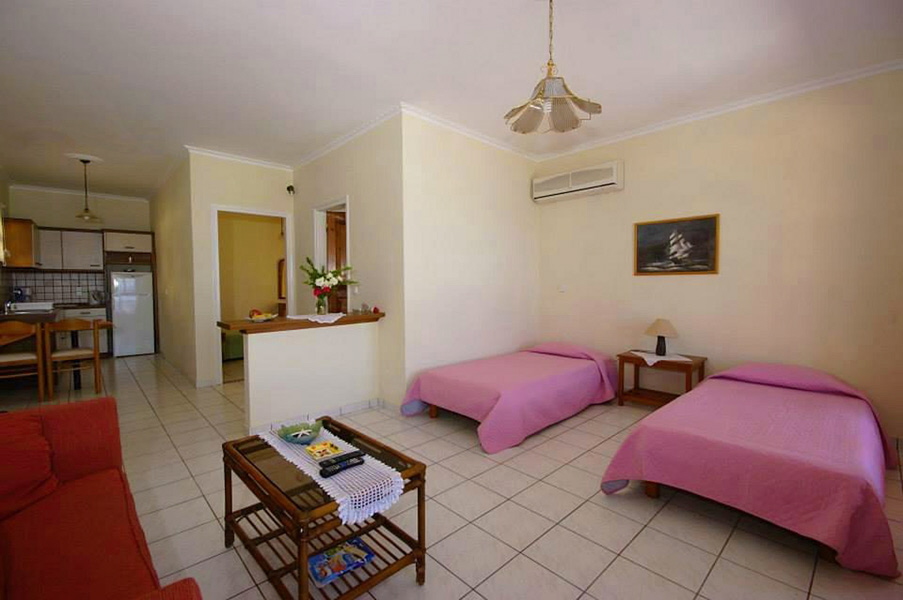 kitchen with dining area and living room